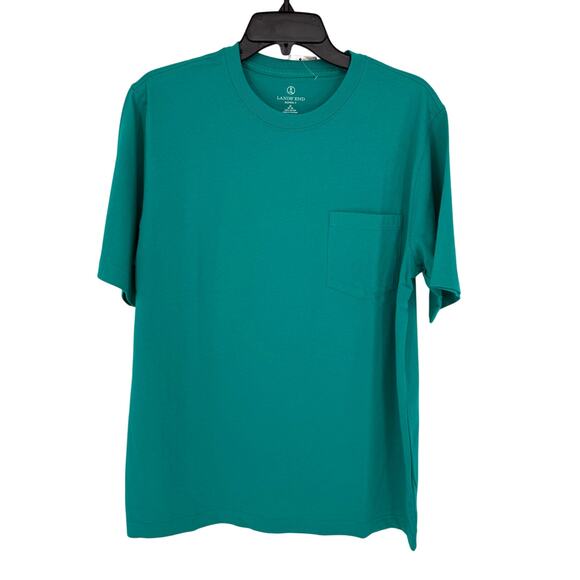 Land's End Short Sleeve Super T-Shirt Men's M Kelly Green Basic Pocket - Picture 1 of 4